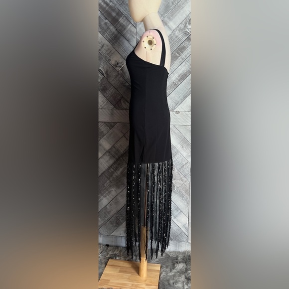 COSMOPOLITAN DRESS THE POPULATION NWT VALENCIA SLEEVELESS FRINGE MIDI DRESS - Picture 9 of 16